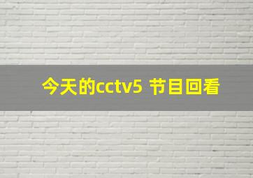 今天的cctv5 节目回看